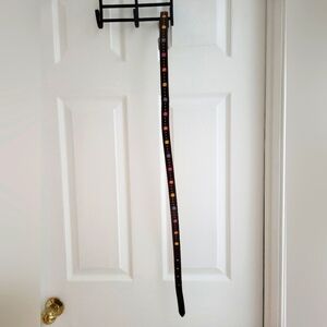 Dockers Leather Belt Embroidered Flowers